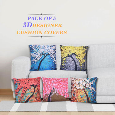Pack of 5 3D Designer Cushion Covers (CC1)