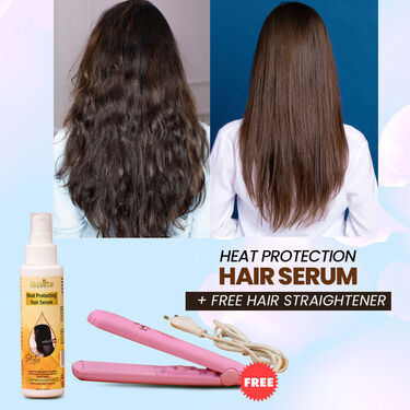 Heat Protecting Serum with Free Hair Straightener