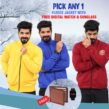 Pick Any 1 Fleece Jacket with Digital Watch And Wallet Free (1FJ9)